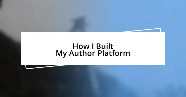 How I Built My Author Platform